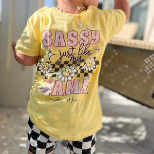 Sassy Like My Mama Short Sleeve Kids Tee (D)