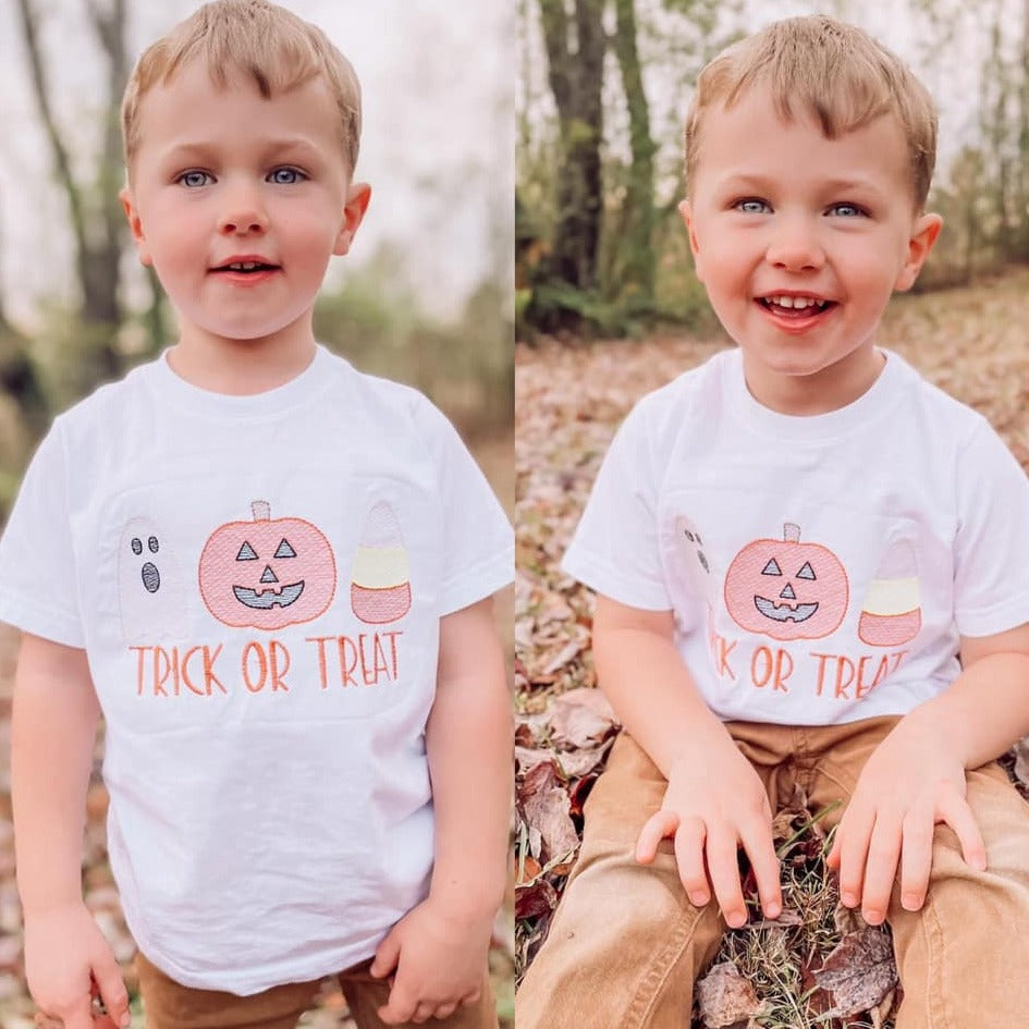 Trick or Treat Embroidered Tee