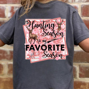 (SHORT) Pink Camo Favorite Season Kids Tee