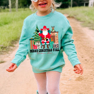 (Girls) Merry Christmas Y'all Kids Fleece Sweatshirt