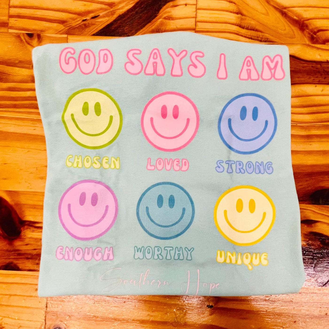 Smiley God Says I Am Girl's Short Sleeve Shirt – Southern Boy Co.