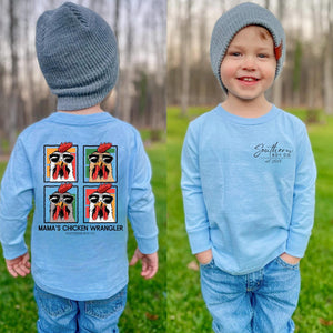 (LONG) Chicken Wrangler Kids Tee (D)