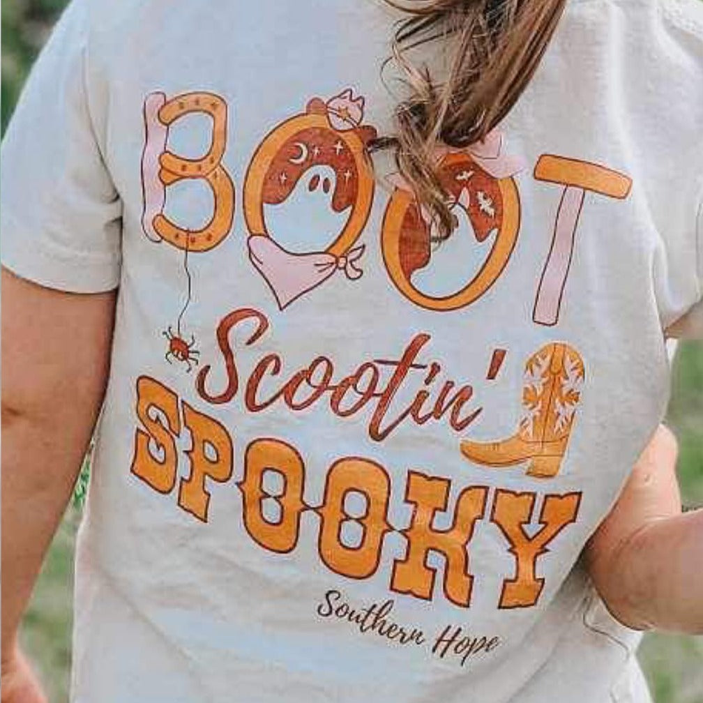 GIRLS Boot Scootin' Spooky Short Sleeve Kids Tee