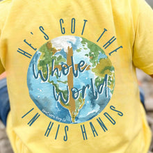 Load image into Gallery viewer, (BACK) World In His Hands Short Sleeve Kids Tee
