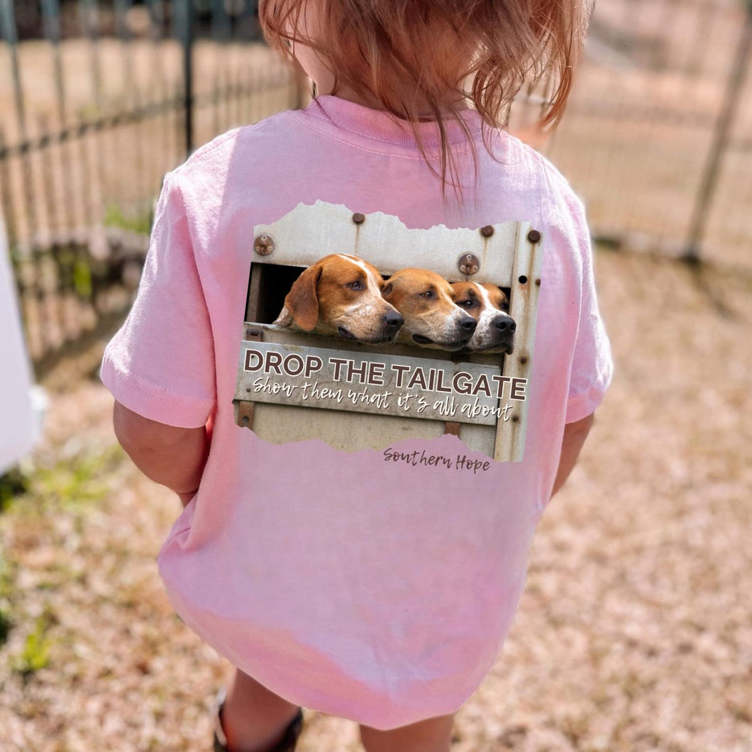 (SHORT) PINK Drop The Tailgate Kids Tee