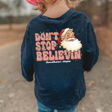 Load image into Gallery viewer, Don&#39;t Stop Believin Long Sleeve Girls Tee
