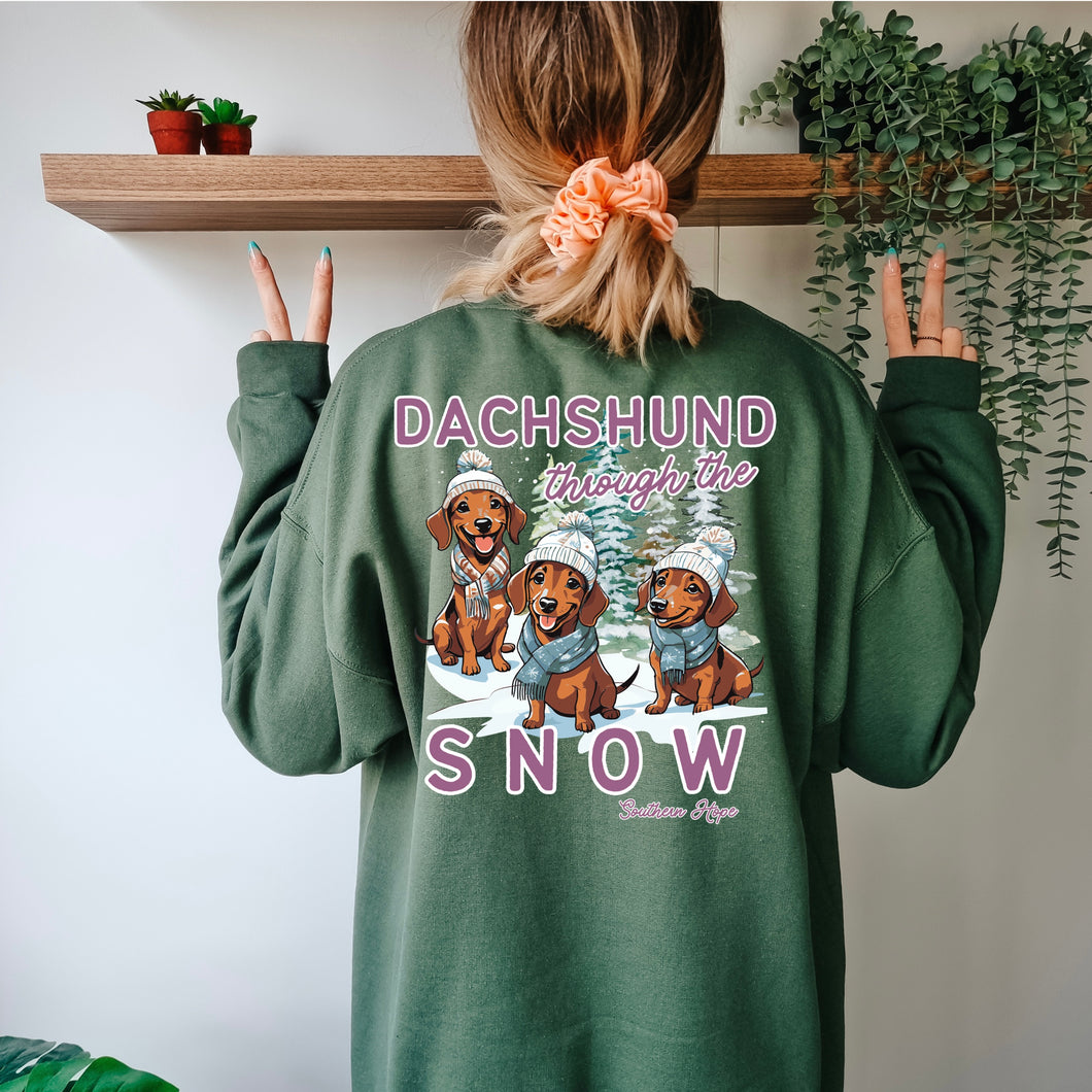 Dachshund Through The Snow Adult Sweatshirt