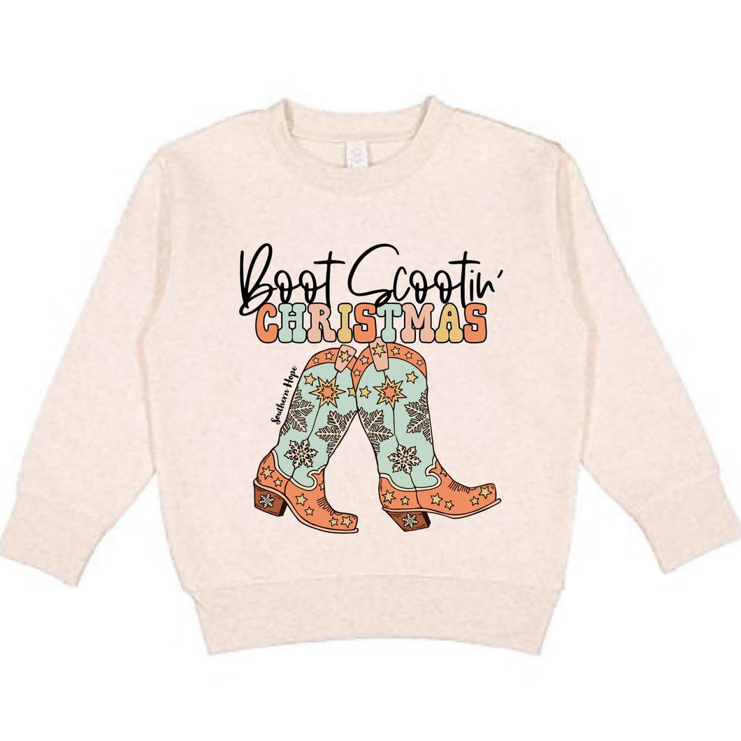 Boot Scootin' Christmas Girls Fleece Sweatshirt