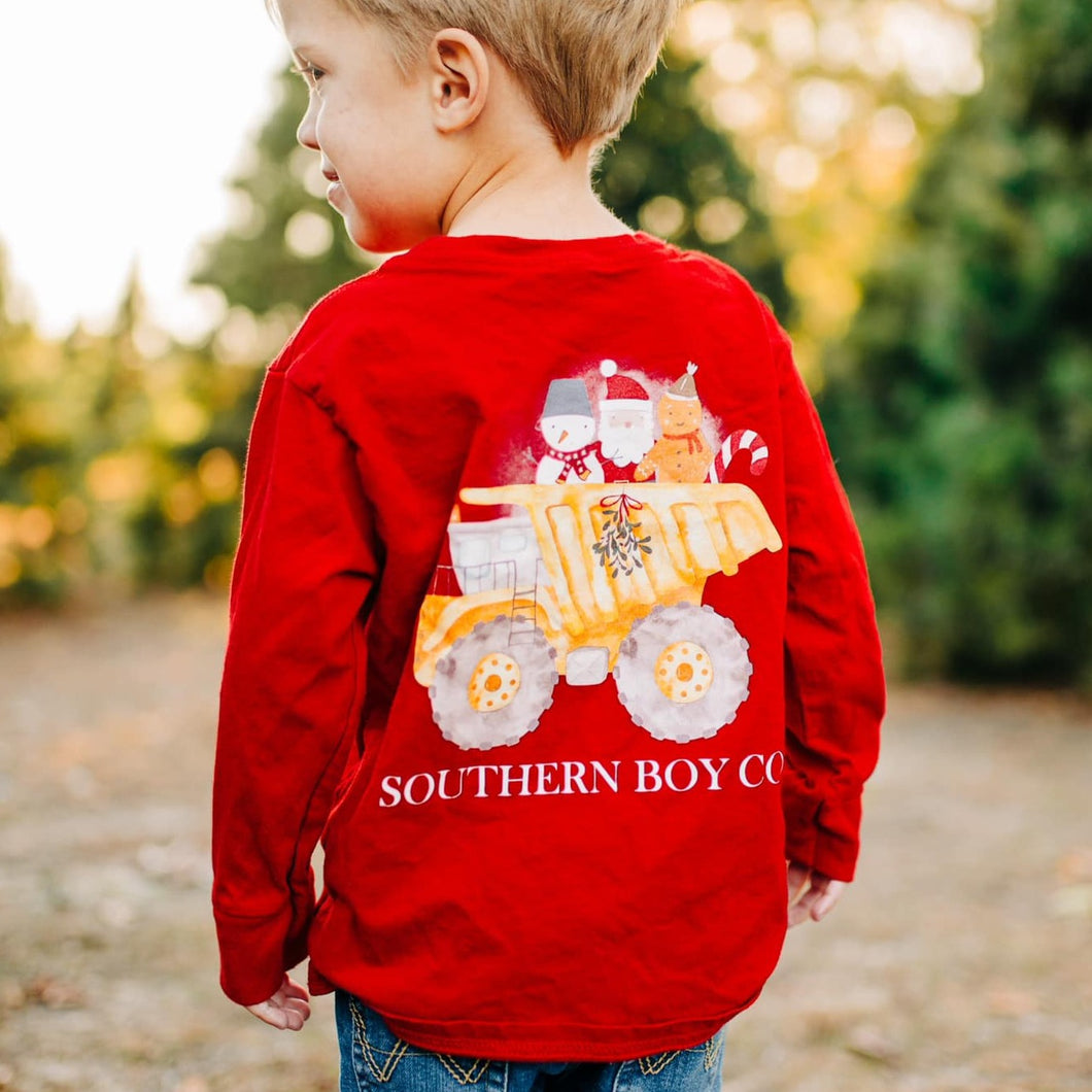 Christmas Dump Truck Long Sleeve Youth