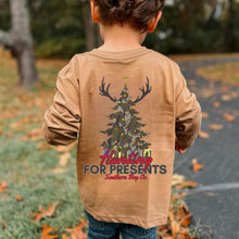 Load image into Gallery viewer, Hunting For Presents Long Sleeve Kids Tee
