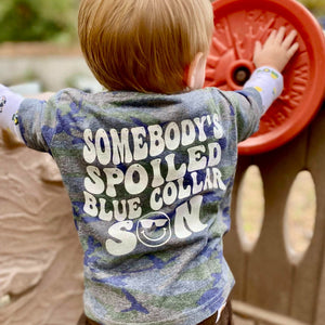 (Short) Camo Blue Collar SON Kids Tee