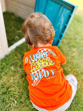 Load image into Gallery viewer, (ORANGE) Checkered Bolt Daddy&#39;s Little Dude Short Sleeve Tee
