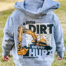 Load image into Gallery viewer, (HOODIE) Little Dirt Never Hurt Kids Hoodie
