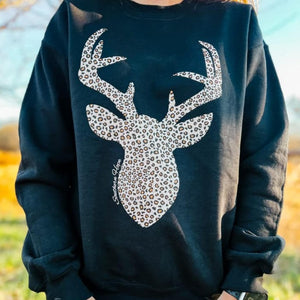 (Adult) Leopard Deer Head Adult Sweatshirt