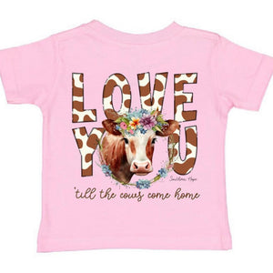 (SHORT) Pink Love You Till The Cows Come Home Kids Tee