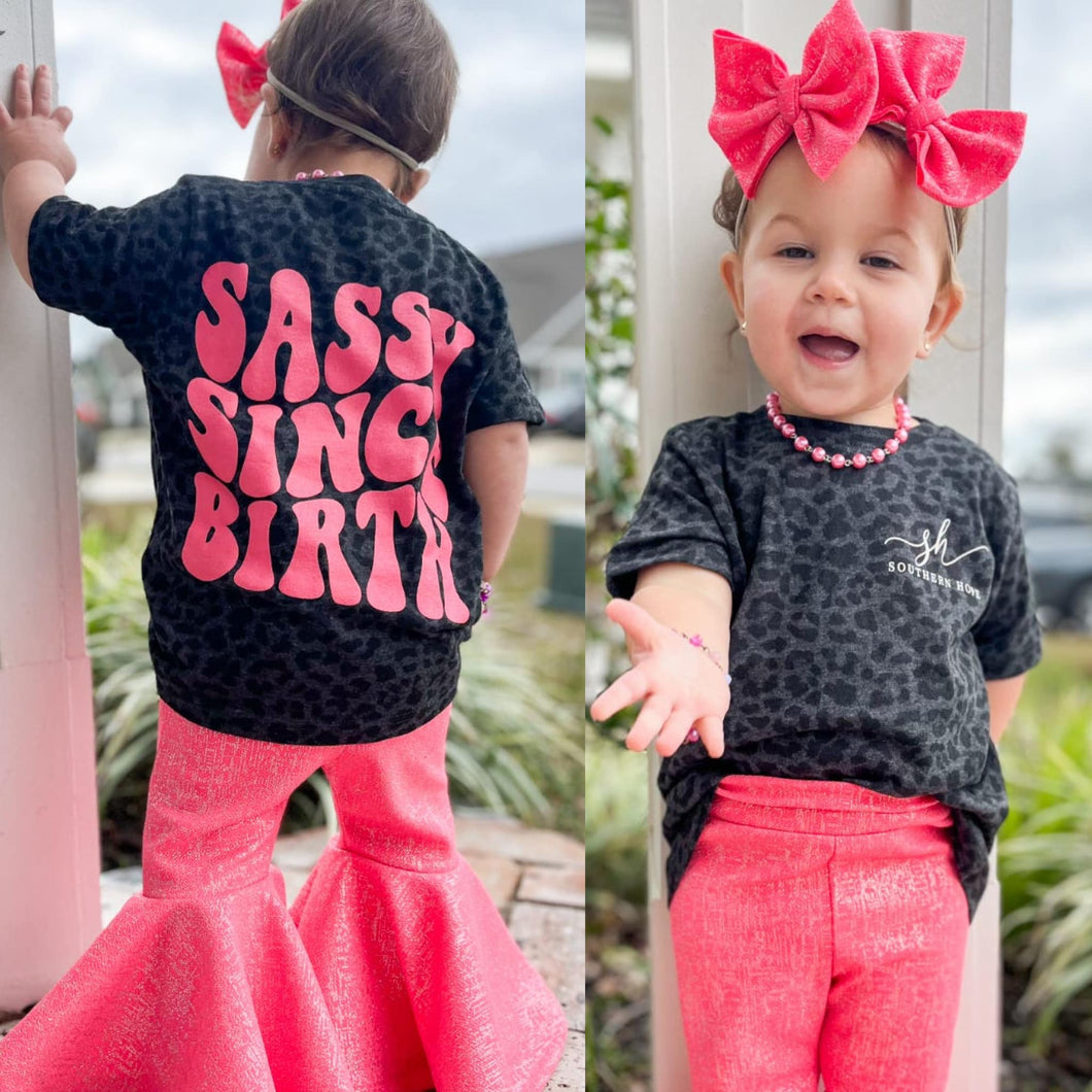 (Leopard) Sassy Since Birth Short Sleeve Kids Tee