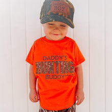 Load image into Gallery viewer, (FRONT) Orange Camo Daddy&#39;s Hunting Buddy Kids Tee
