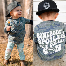 Load image into Gallery viewer, (Short) Camo Blue Collar SON Kids Tee
