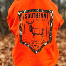 Load image into Gallery viewer, (KIDS) ORANGE Camo Deer Hoodie
