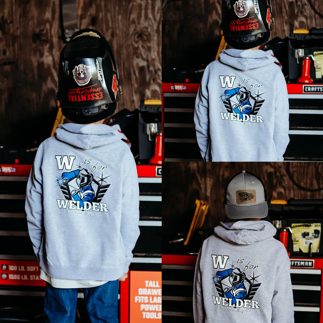 (Hoodie) W is For Welder Kids Hoodie