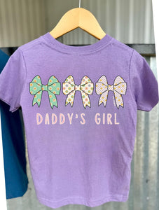 Bow Trio Daddy's Girl Short Sleeve Girls Tee