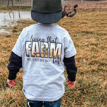 Load image into Gallery viewer, Living That Farm Life Short Sleeve Kids Tee (D)
