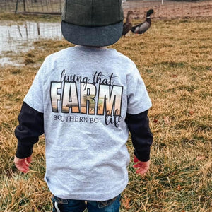 Living That Farm Life Short Sleeve Kids Tee (D)