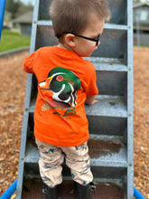 Load image into Gallery viewer, (SHORT) Orange Duck Head Short Sleeve Kids Tee
