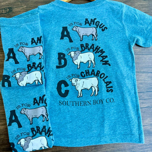 (TSHIRT) ABC Cows Short Sleeve Kids Tee