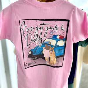 (Girls) I’ve got your 6 Daddy Short Sleeve Kids Tee (D)