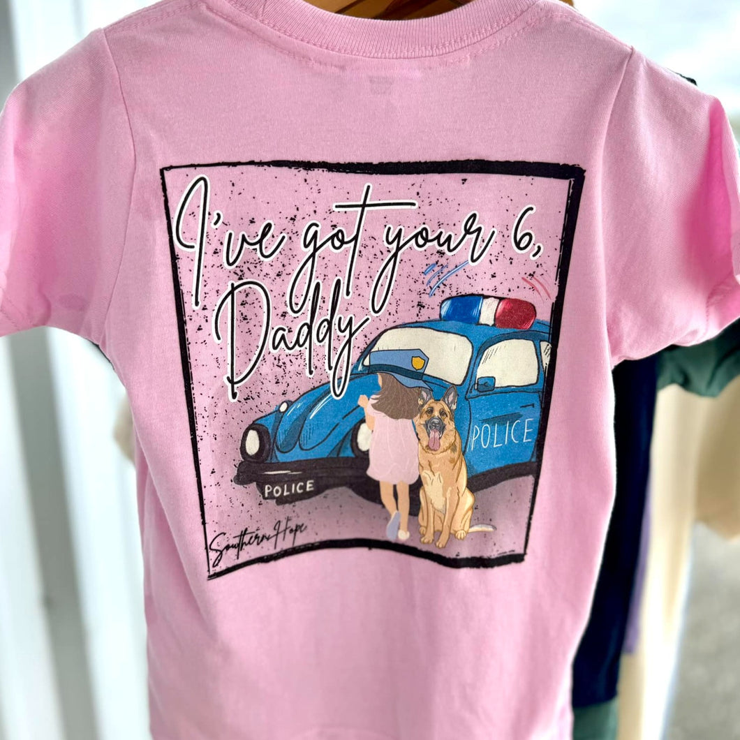 (Girls) I’ve got your 6 Daddy Short Sleeve Kids Tee (D)