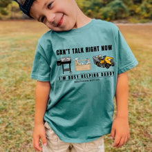 Load image into Gallery viewer, (FRONT) Busy Helping Daddy Short Sleeve Kids Tee
