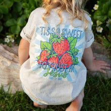 Load image into Gallery viewer, (Strawberry) Tis So Sweet To Trust In Jesus Short Sleeve Girls Tee
