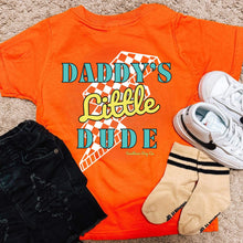 Load image into Gallery viewer, (ORANGE) Checkered Bolt Daddy&#39;s Little Dude Short Sleeve Tee
