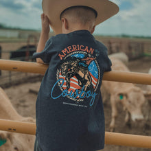 Load image into Gallery viewer, (Vintage Navy) American Cowboy Short Sleeve Kids Tee
