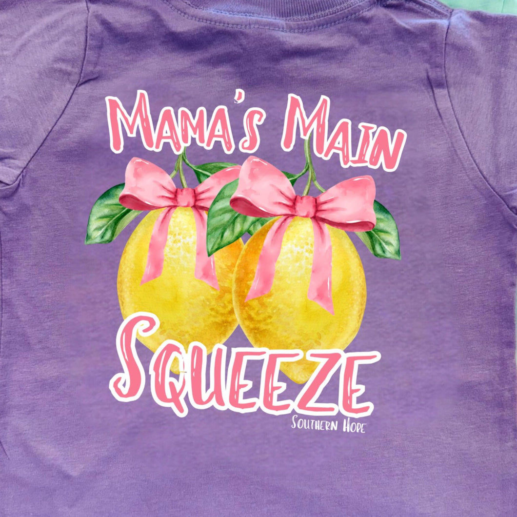 (Lavender) Main Squeeze Short Sleeve Girls Tee