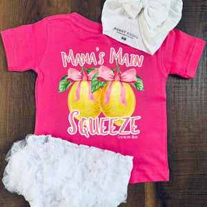 (Hot Pink) Main Squeeze Short Sleeve Girls Tee