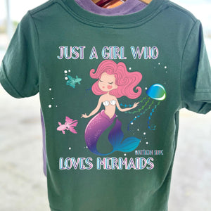 (Basil) Loves Mermaids Short Sleeve Girls Tee