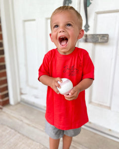 (RED) Give a Boy a Bible Short Sleeve Kids Tee