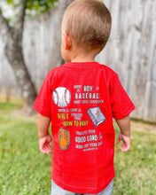 Load image into Gallery viewer, (RED) Give a Boy a Bible Short Sleeve Kids Tee
