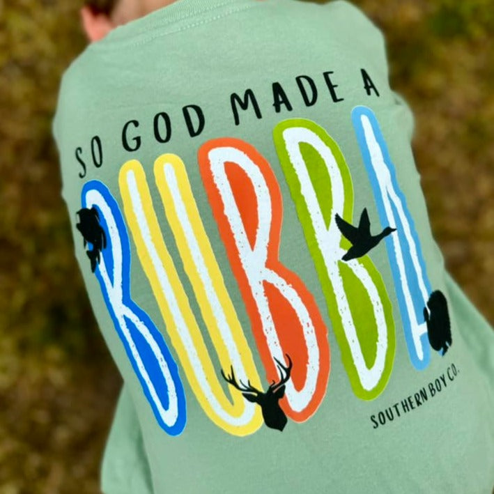 (Sage) God Made a Bubba Short Sleeve Kids Tee