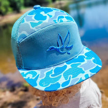 Load image into Gallery viewer, Blue Camo Duck Kids Hat
