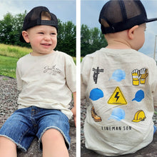 Load image into Gallery viewer, Lineman Son Short Sleeve Kids Tee
