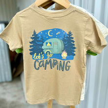 Load image into Gallery viewer, (Latte) Let’s Go Camping Short Sleeve Kids Tee
