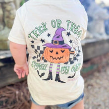 Load image into Gallery viewer, GIRLS Trick or Treat, Smell My Feet Short Sleeve Kids Tee
