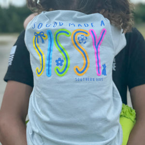 (Silver) God Made a Sissy Short Sleeve Girls Tee