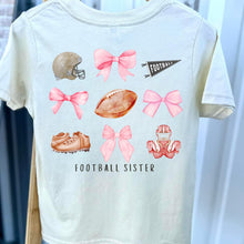 Load image into Gallery viewer, Football Sister Bows Short Sleeve Girls Tee
