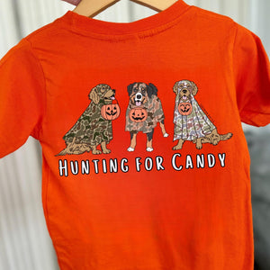 Orange Camo Hunt for Candy Short Sleeve Boys Tee