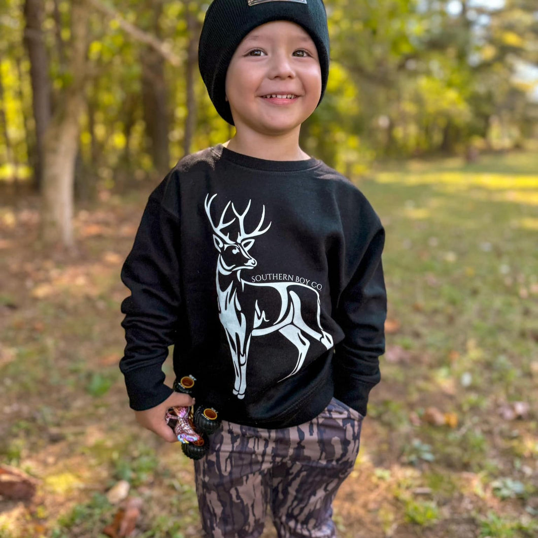 (SWEATSHIRT) SBC Deer Sketch Boys Fleece Sweatshirt