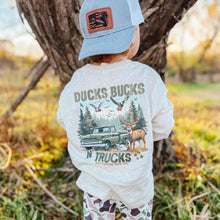 Load image into Gallery viewer, (LONG) Ducks Bucks N’ Trucks Kids Tee
